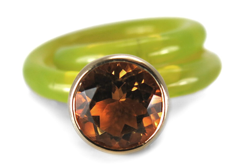 Monika Seitter Ring Citrin ca 2,0ct 750 Gelbgold Kunststoff [BRORS 13518]