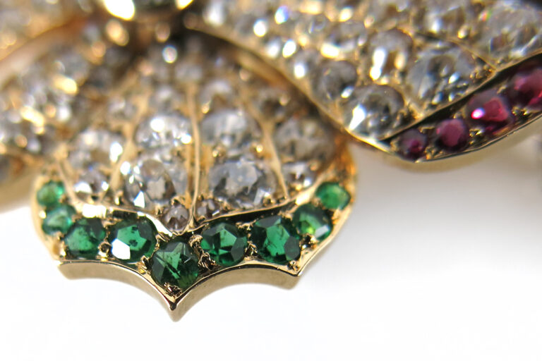 Vintage Brosche Schmetterling 136 Diamanten 4,1 ct 750 Gold IGI [BRORS 15032]