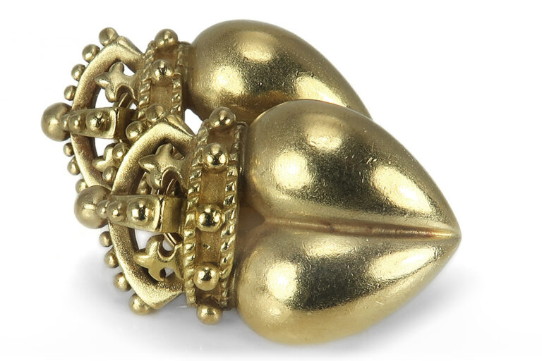 Barry Kieselstein Cord Ohrclips Heart Crown 750 Grüngold [BRORS 17120]