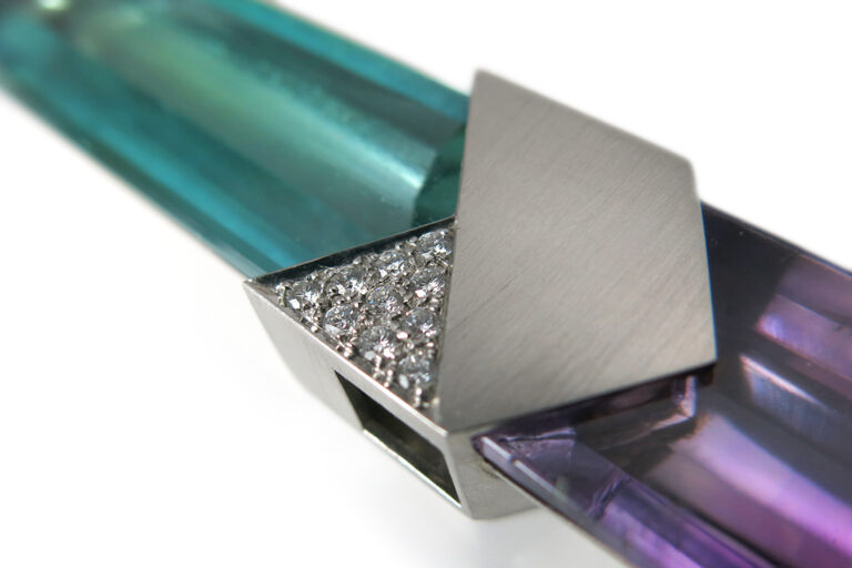 Flogaus / Philipp Becker Anhänger Platin Stahl Aquamarin Amethyst [BRORS 17159]