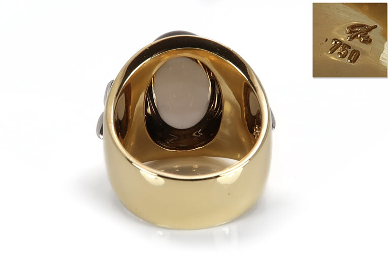 Manuela Merk WISH Ring Rauchquarz Brillanten 750 Gelbgold Weißgold [BRORS 17655]