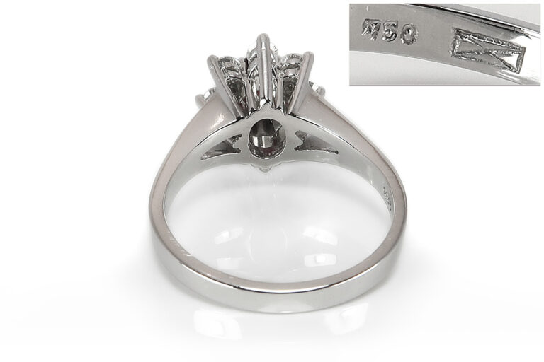 Ring Rubin + Brillanten *Katzler* ca 0,36ct G/VVS 750 Weißgold [BRORS 18003]