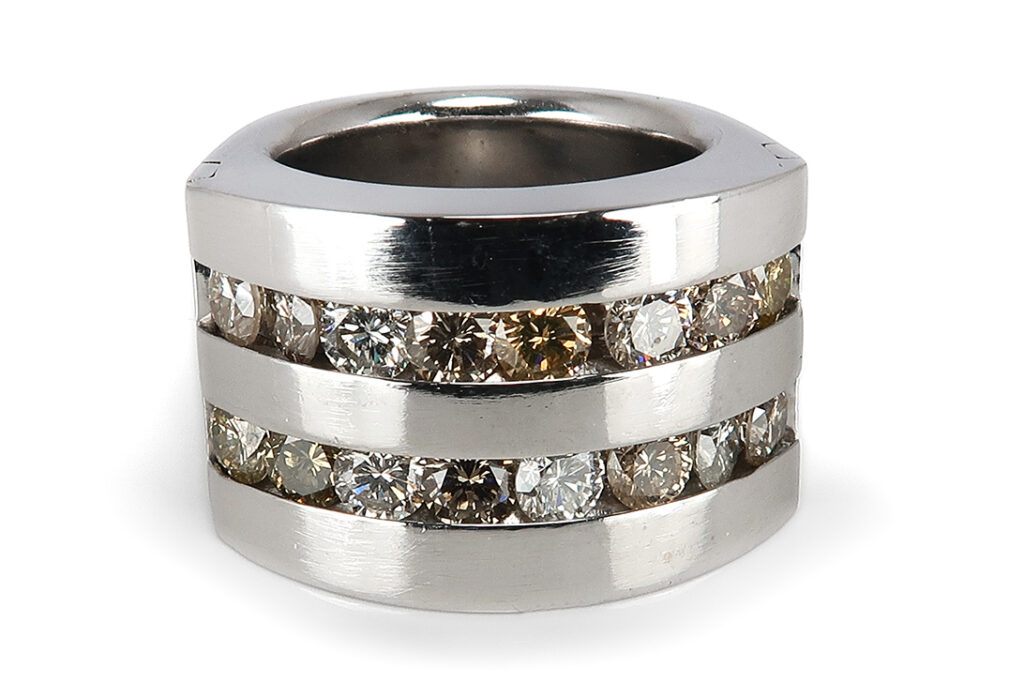 Ring Brillanten insg 2,85ct. H-Fancy/Si/P1 750 Weißgold Handarbeit [BRORS 18135]