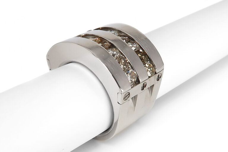 Ring Brillanten insg 2,85ct. H-Fancy/Si/P1 750 Weißgold Handarbeit [BRORS 18135]