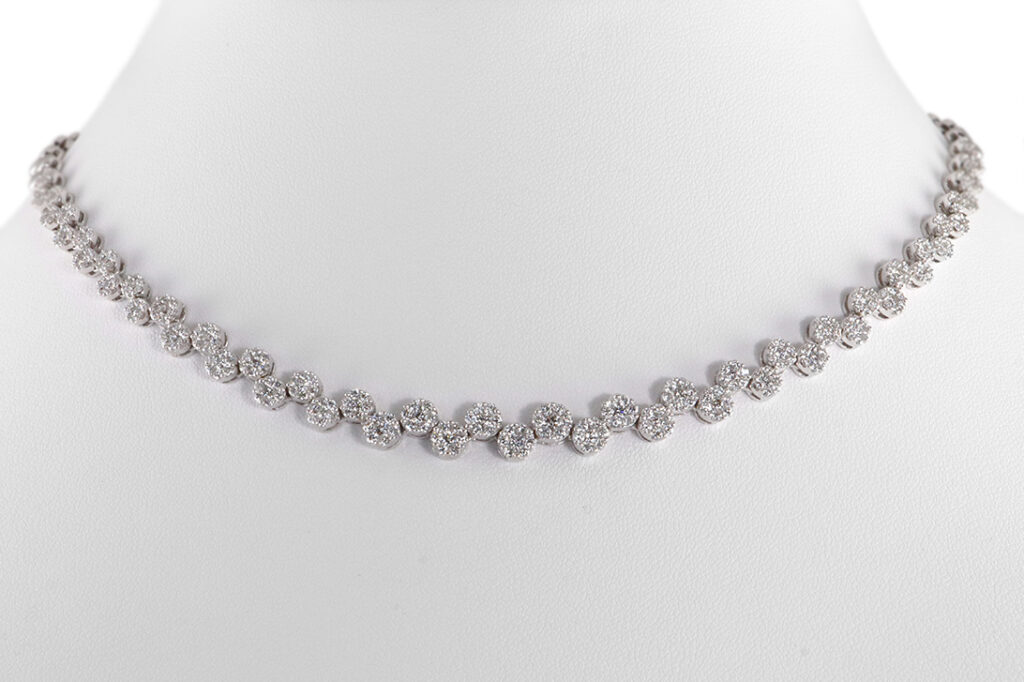 Collier 371 Brillanten insg. ca. 1,6 ct River-TW 750 Weißgold IGI [BRORS 19861]