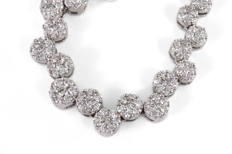 Collier 371 Brillanten insg. ca. 1,6 ct River-TW 750 Weißgold IGI [BRORS 19861]