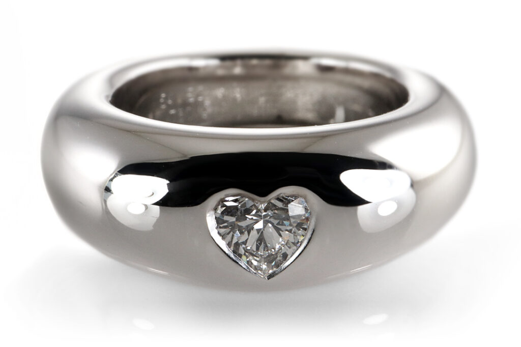 Cartier Ring Herz Diamant ca. 0,5 ct TW/VVS 750 Weißgold Gr 54 [BRORS 19989]