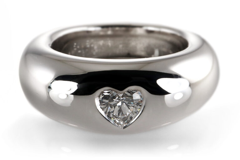 Cartier Ring Herz Diamant ca. 0,5 ct TW/VVS 750 Weißgold Gr 54 [BRORS 19989]