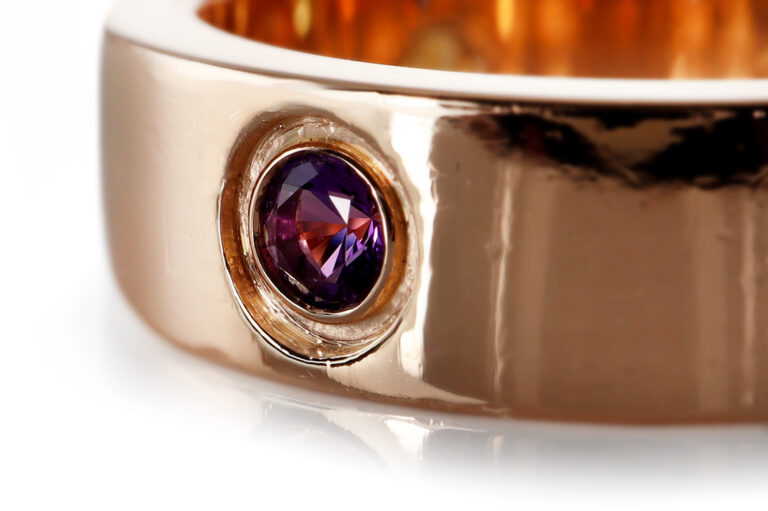 Cartier Ring Love Multicolor Saphir Amethyst 750 Rosegold Gr 53 [BRORS 20308]