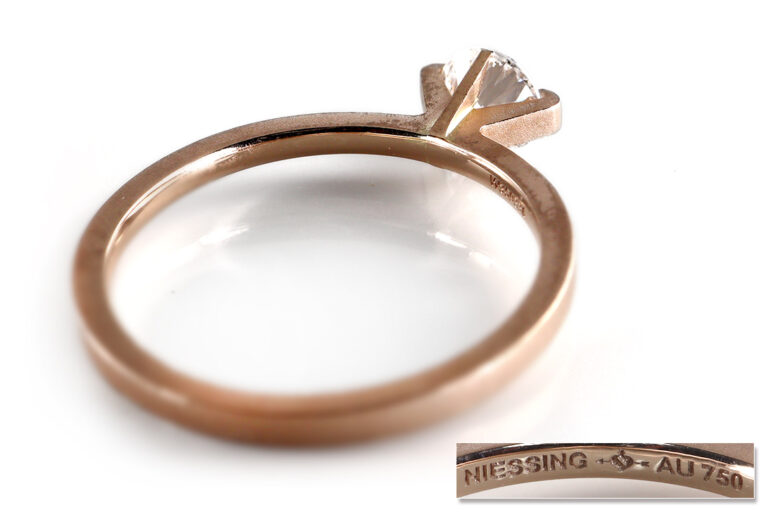 Niessing Ring Princess 1 Brillant River / VVS 0,51 ct 750 Rosegold [BRORS 20311]