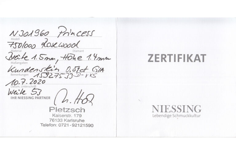Niessing Ring Princess 1 Brillant River / VVS 0,51 ct 750 Rosegold [BRORS 20311]