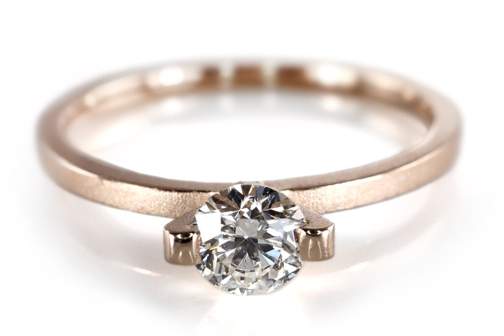 Niessing Ring Princess 1 Brillant River / VVS 0,3 ct 750 Rosewood [BRORS 20318]