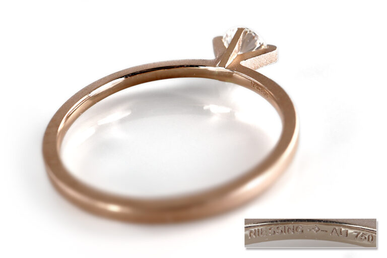 Niessing Ring Princess 1 Brillant River / VVS 0,3 ct 750 Rosewood [BRORS 20318]