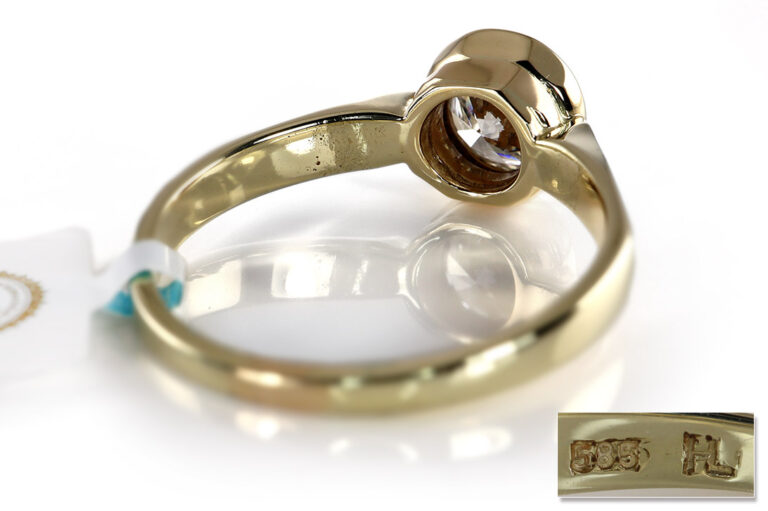 Ring 1 Brillant 1,10 ct E-F/VS2 585 Gelbgold IGI Gutachten Gr. 57 [BRORS 20319]