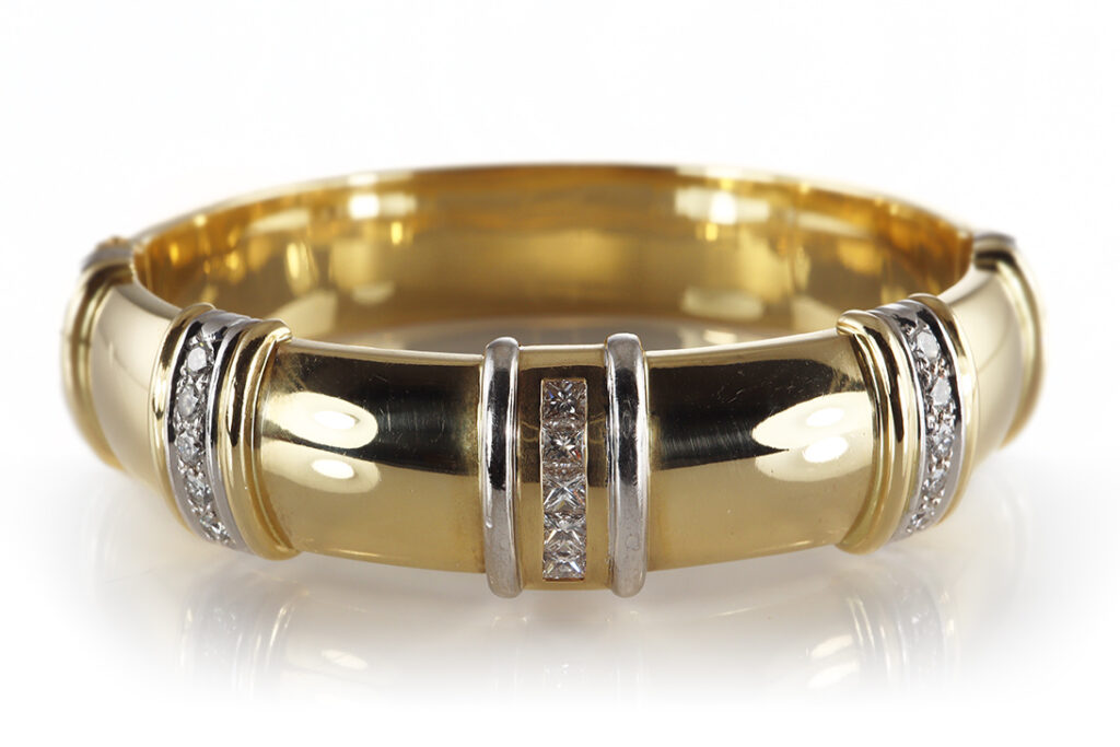 Armreif WEMPE 15 Brillanten ca 1,15 ct TW/VS-VVS 750 Gelbgold IGI [BRORS 20330]