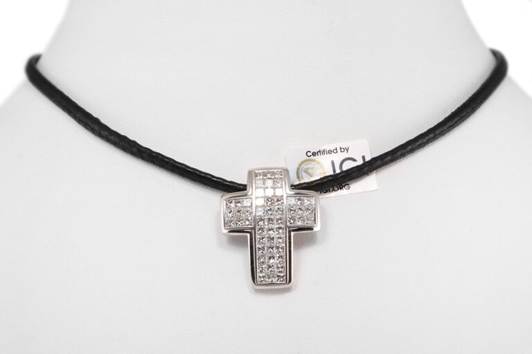 Kuck Kreuz Anhänger 54 Diamanten insg 3,26 ct D-F/VVS-VS 750 IGI [BRORS 20333]