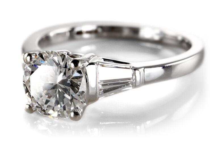 Ring 1 Brillant 1,08 ct River/VS1 +4 Diamanten Gold IGI Gutachten [BRORS 20335]