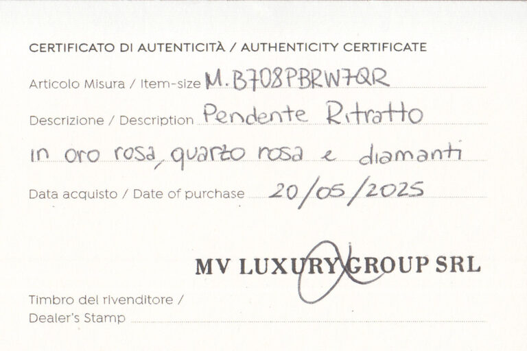 Pomellato Anhänger RITRATTO Rosenquarz 15 Brillanten 750 Gelbgold [BRORS 20336]