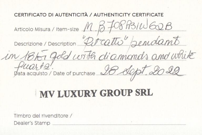 Pomellato Anhänger RITRATTO Quarz weiß 15 Brillanten 750 Gelbgold [BRORS 20337]