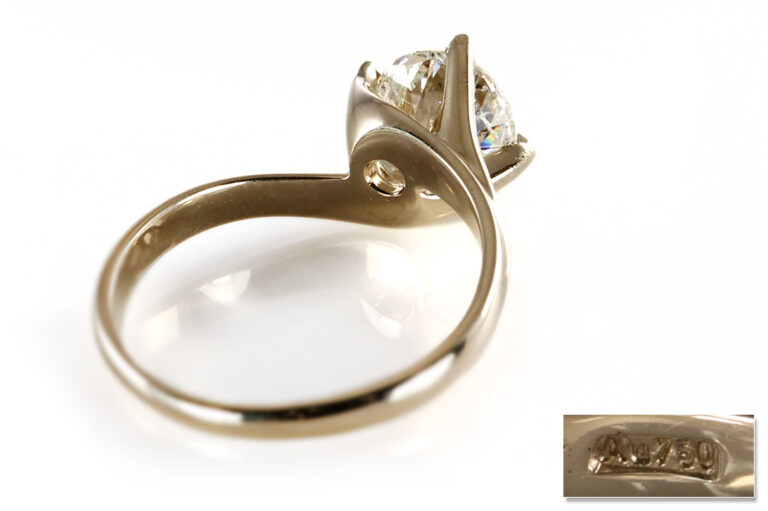 Ring 1 Brillant 1,69 ct J/P1 750 Gelbgold DPL Gutachten Gr.54 [BRORS 20341]