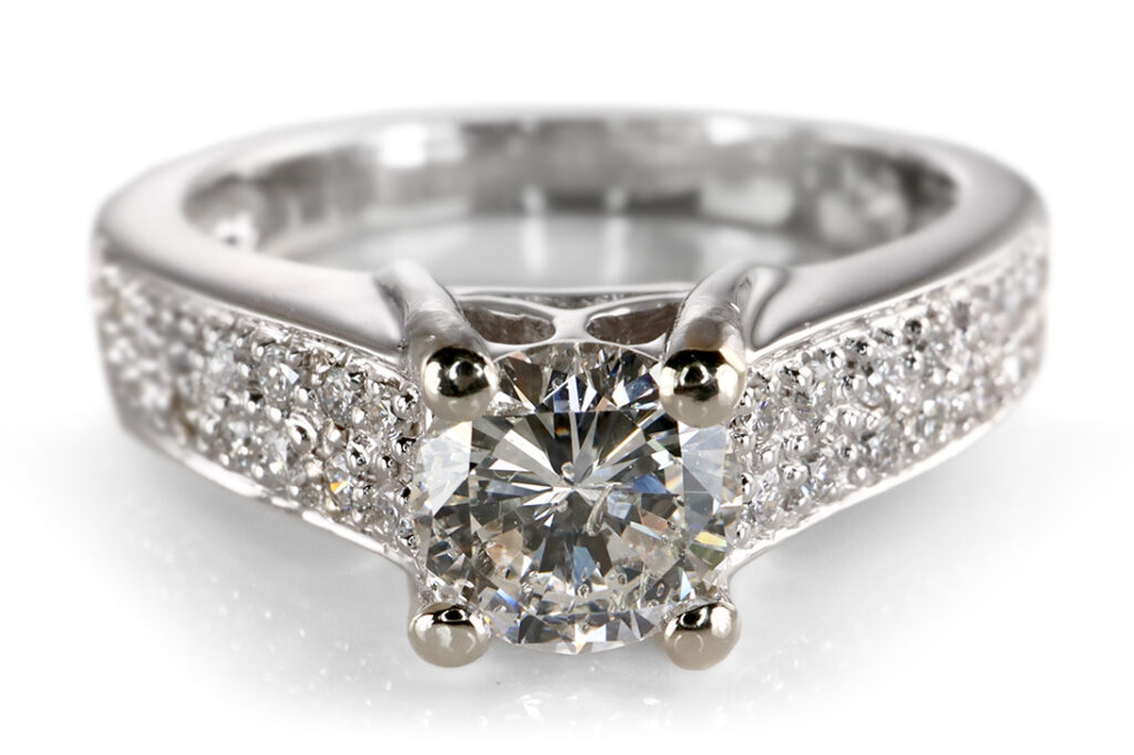 Ring 33 Brillanten insg ca 0,99 ct 585 Gold DPL Gutachten Gr. 54 [BRORS 20343]