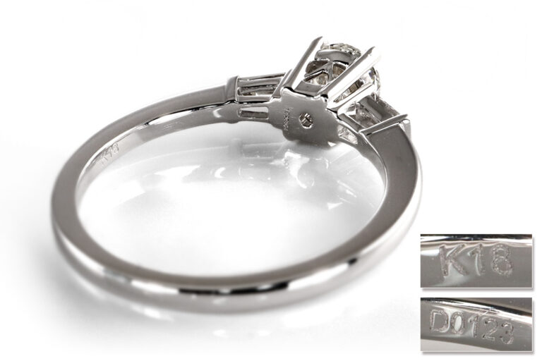 Ring 3 Diamanten insg ca 0,63 ct 750 Weißgold DPL Gutachten Gr. 54 [BRORS 20344]