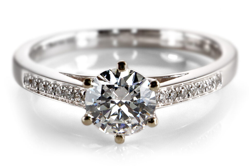 Ring 1 Brillant 0,46 ct RIVER/VS2 750 Weißgold DPL Gutachten Gr 54 [BRORS 20345]