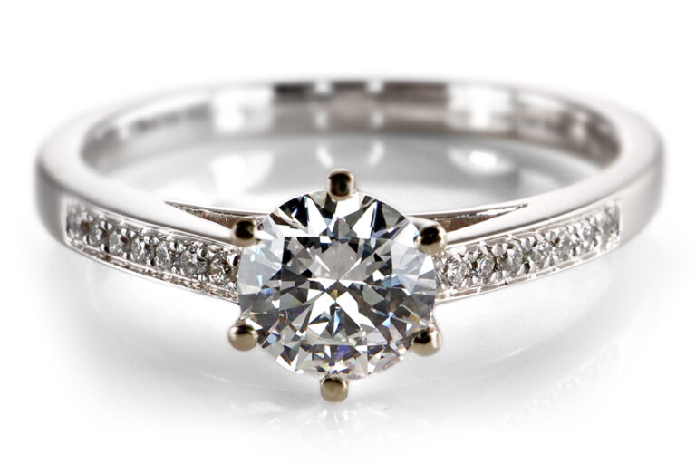 Ring 1 Brillant 0,46 ct RIVER/VS2 750 Weißgold DPL Gutachten Gr 54 [BRORS 20345]
