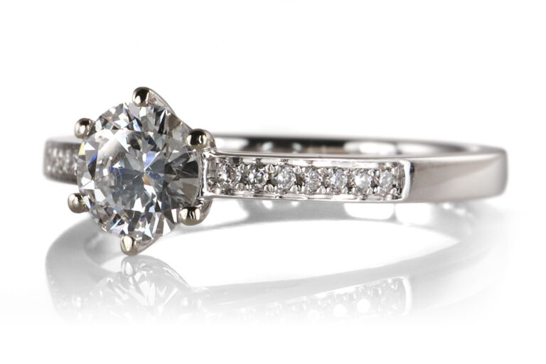Ring 1 Brillant 0,46 ct RIVER/VS2 750 Weißgold DPL Gutachten Gr 54 [BRORS 20345]