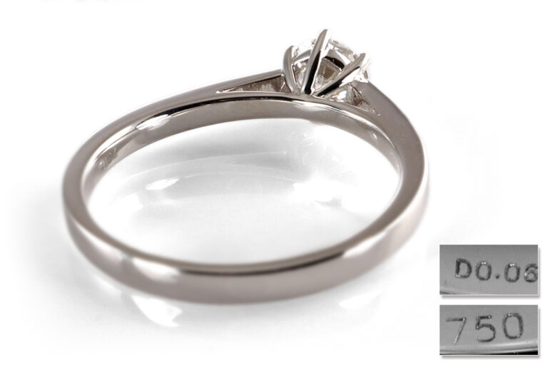 Ring 1 Brillant 0,46 ct RIVER/VS2 750 Weißgold DPL Gutachten Gr 54 [BRORS 20345]