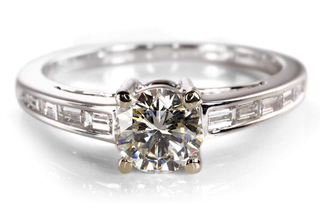 Ring 1 Brillant 0,52 ct H/VS1 750 Weißgold DPL Gutachten Gr 54 [BRORS 20348]