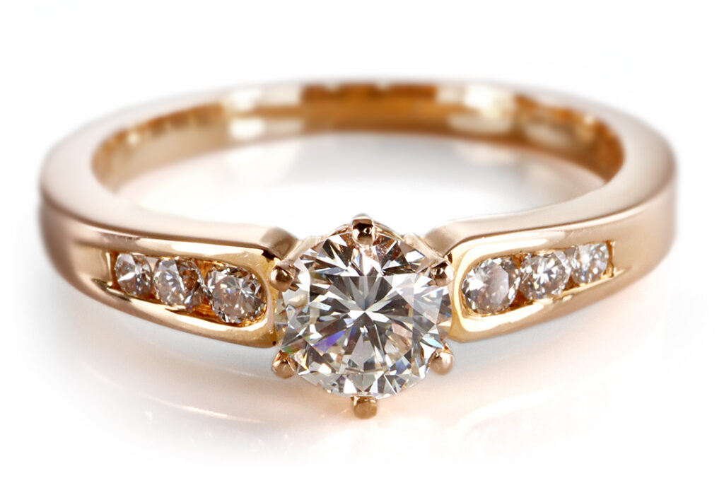 Ring Brillant 0,41 ct TW/VS1+ 6 Brillanten IGI Gutachten Gr.54 [BRORS 20349]