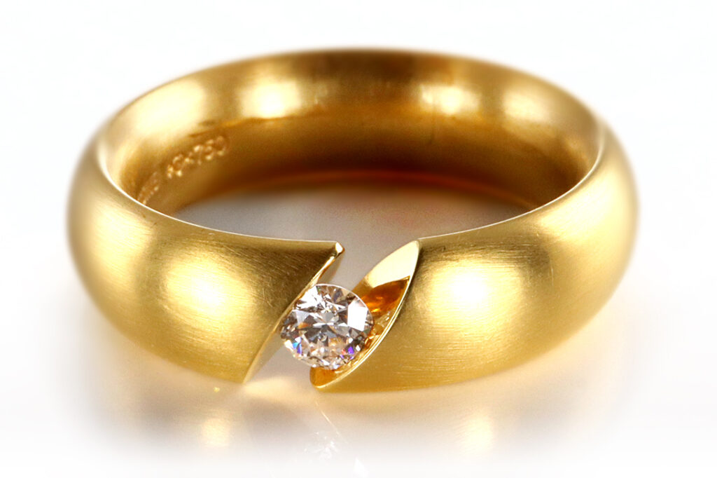 Niessing Ring Spannring NARCISS Brillant 750 satiniertes Gelbgold [BRORS 20361]