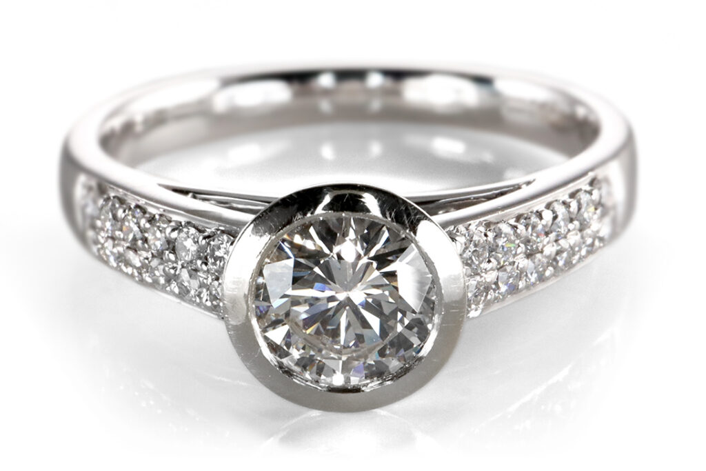 Ring 1 Brillant 0,55 ct F/VS1 750 Weißgold DPL Gutachten Gr 53 [BRORS 20379]