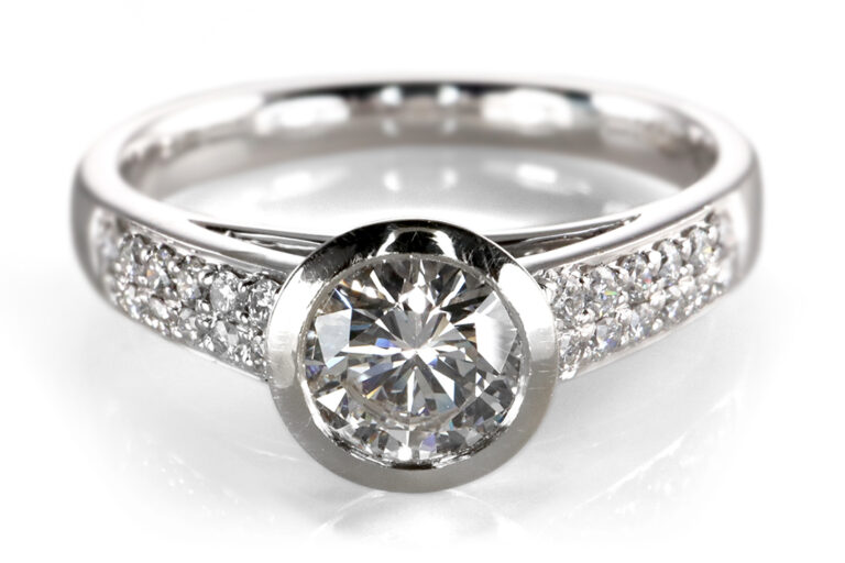Ring 1 Brillant 0,55 ct F/VS1 750 Weißgold DPL Gutachten Gr 53 [BRORS 20379]