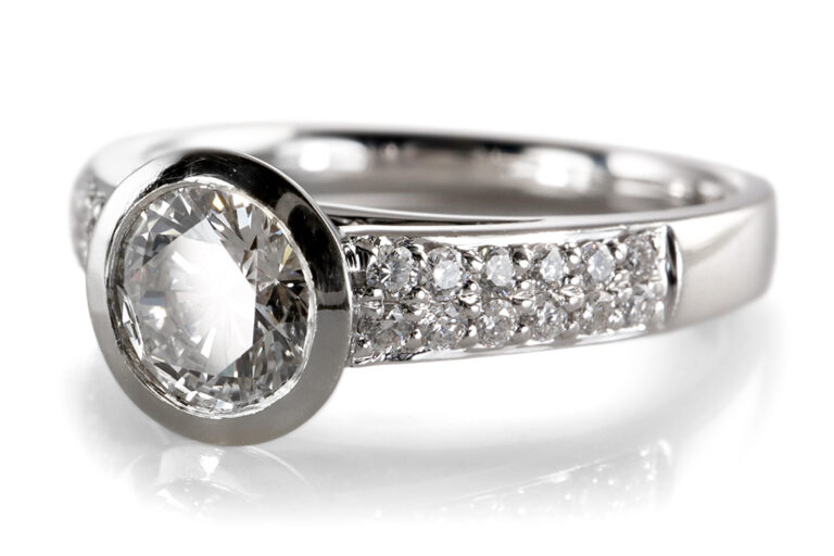 Ring 1 Brillant 0,55 ct F/VS1 750 Weißgold DPL Gutachten Gr 53 [BRORS 20379]