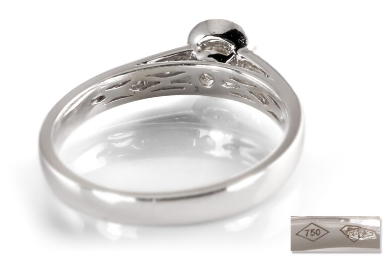 Ring 1 Brillant 0,55 ct F/VS1 750 Weißgold DPL Gutachten Gr 53 [BRORS 20379]