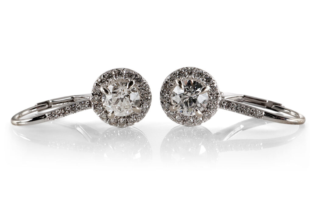 Ohrringe Ohrhänger 42 Brillanten insg ca 1,02 ct 750 Weißgold [BRORS 20380]