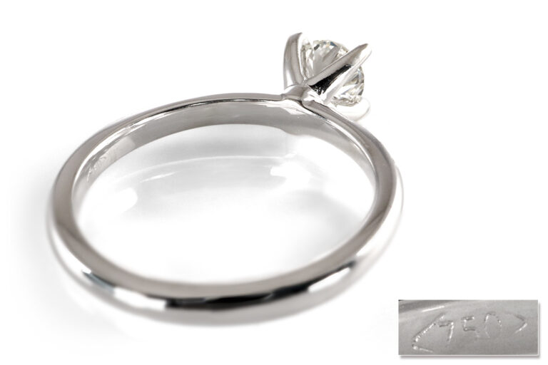 Ring 1 Brillant 0,64 ct J/VVS2 750 Weißgold DPL Gutachten Gr 54 [BRORS 20381]