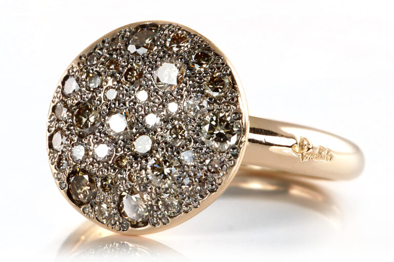 Ring Pomellato Sabbia braune Brillanten 0,7 ct. 750 Rosegold Gr 58 [BRORS 20386]
