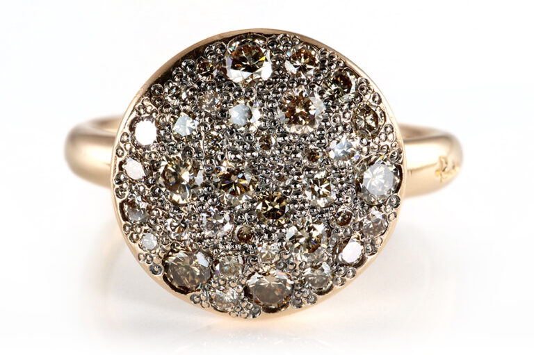 Ring Pomellato Sabbia braune Brillanten 0,7 ct. 750 Rosegold Gr 58 [BRORS 20386]