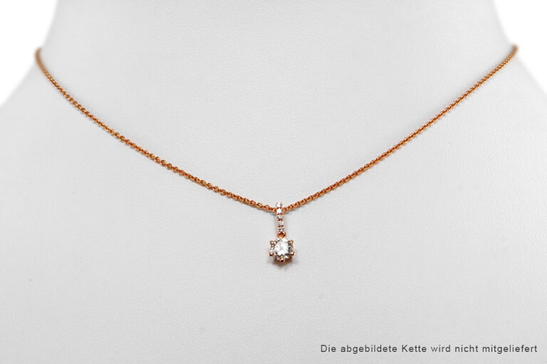 Zierlicher Anhänger 1 Brillant 0,35 ct G/VS2 585 Rosegold DPL [BRORS 20388]
