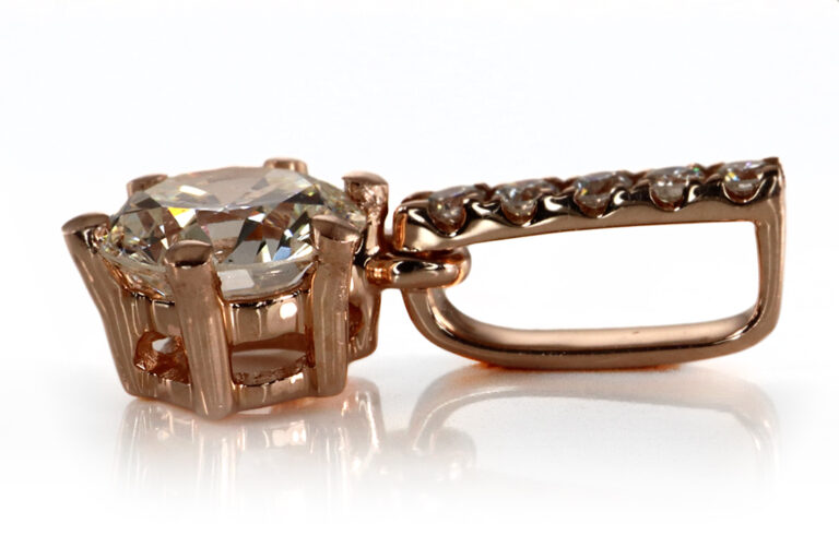 Zierlicher Anhänger 1 Brillant 0,35 ct G/VS2 585 Rosegold DPL [BRORS 20388]