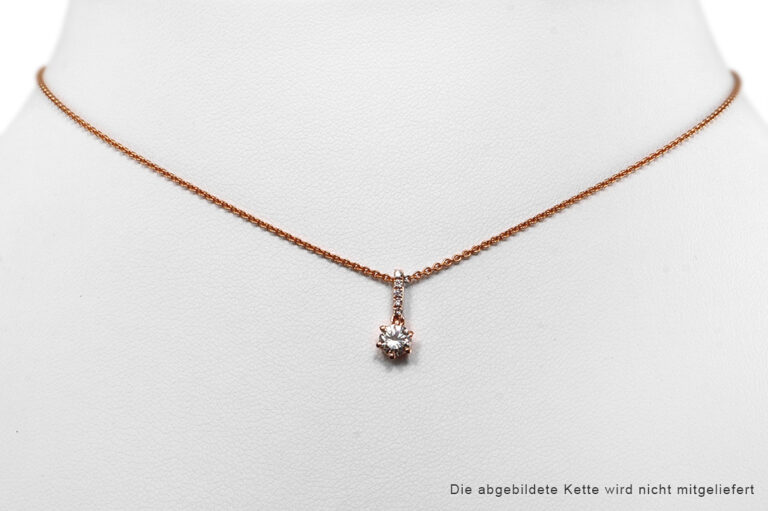 Zierlicher Anhänger 1 Brillant 0,29 ct H/VVS2 585 Rosegold IGI [BRORS 20389]