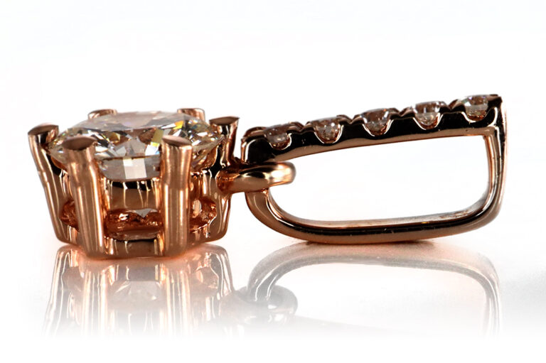 Zierlicher Anhänger 1 Brillant 0,29 ct H/VVS2 585 Rosegold IGI [BRORS 20389]