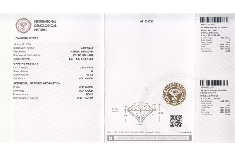 Zierlicher Anhänger 1 Brillant 0,29 ct H/VVS2 585 Rosegold IGI [BRORS 20389]