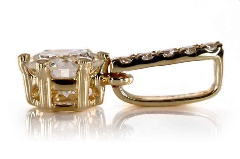 Zierlicher Anhänger 1 Brillant 0,33 ct H/VS2 585 Gelbgold DPL [BRORS 20390]