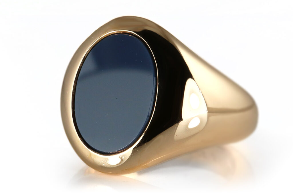 Ring Schubart 1 Lagen Achat 750 Rotgold Gr. 62 [BRORS 20397]
