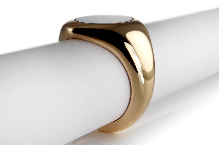 Ring Schubart 1 Lagen Achat 750 Rotgold Gr. 62 [BRORS 20397]