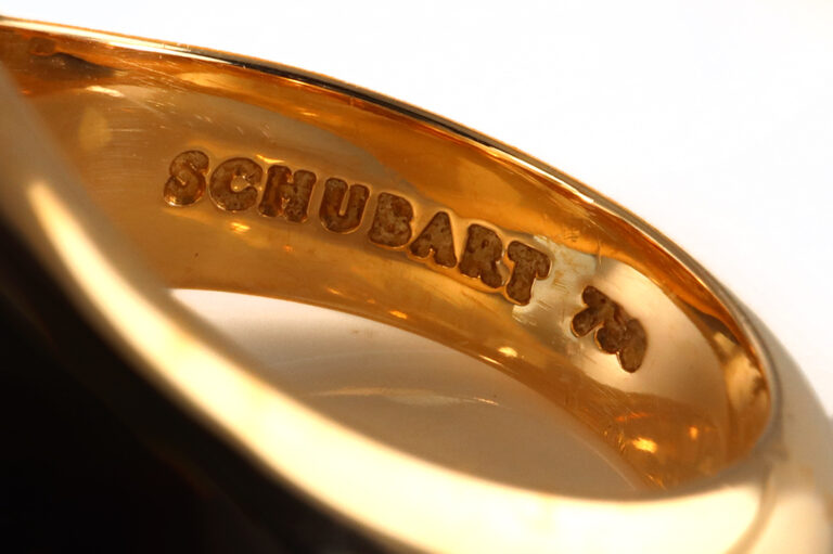 Ring Schubart 1 Lagen Achat 750 Rotgold Gr. 62 [BRORS 20397]
